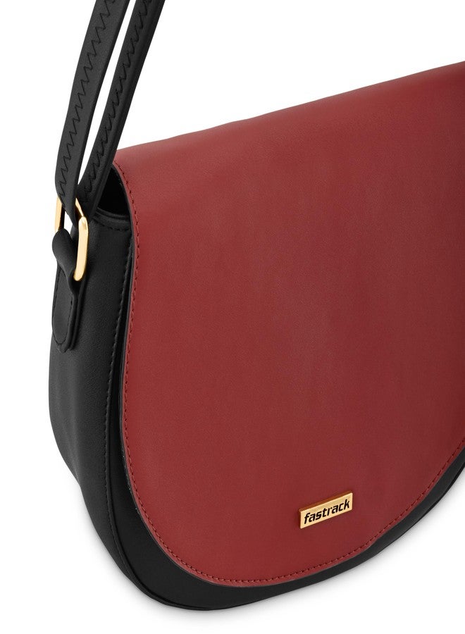 fastrack Red Sling Bag for Women | Sleek Everyday Crossbody with Zippered Main Compartment & Secure Lock | Lightweight Sling for Casual Days, College & Quick Outings - Image 3